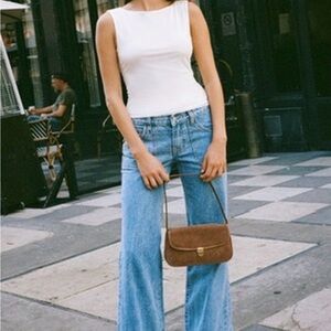 Brandy Melville Light Blue High-Rise Wide Leg Jeans